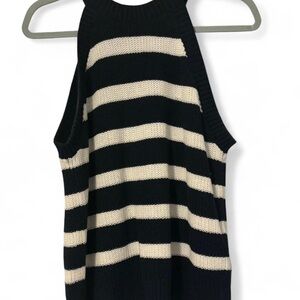 Old Navy Striped Navy and White halter sweater tank